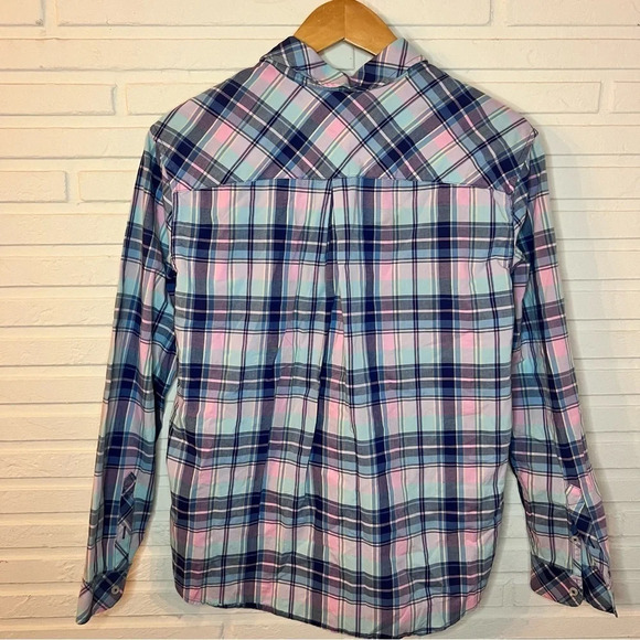 Southern Tide Pastel Plaid Button Up Cotton Long Sleeve Top, Women’s Size Medium - Picture 7 of 7
